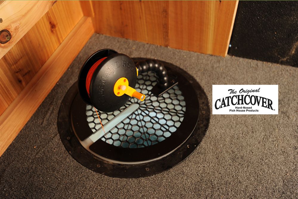 A small hole in the floor covered by a Catch Cover Safety Grill Cover - CC09 of a room.