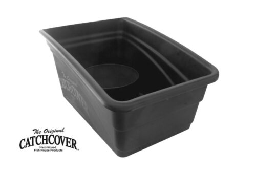 A black plastic container with the Auger Slush Bucket Catch Cover - CC03M on it.