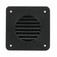 A black Vent Kit for Vented Battery Box - Louver and Cone vent cover on a white background.
