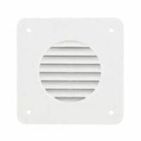 A white Vent Kit for Vented Battery Box - Louver and Cone (White or Black) vent cover on a white background.