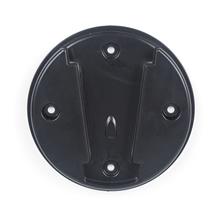 A black plastic plate with holes on it, Extra Wall Discs for Rattlesnake Reel or Rod Holder - CCWB2PK.
