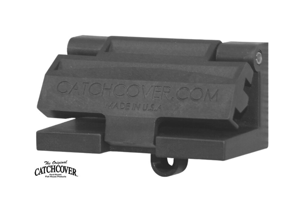 A black Catch Cover Wall Lid Bracket - CC10 mount for an ar-15.