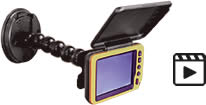 A Pro-Snake Camera Mount - PSNK01,02 with a yellow screen attached to it.