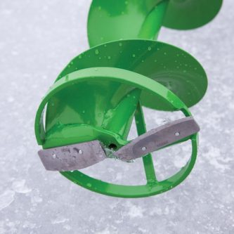 An ION 8 or 10 inch Replacement Blades shovel sitting on top of ice.