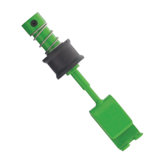 A green plastic ION Auger Quick Release with Universal Drill Adapter on a black background.