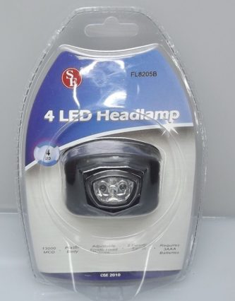 4 LED Headlamp FL8205B in packaging.