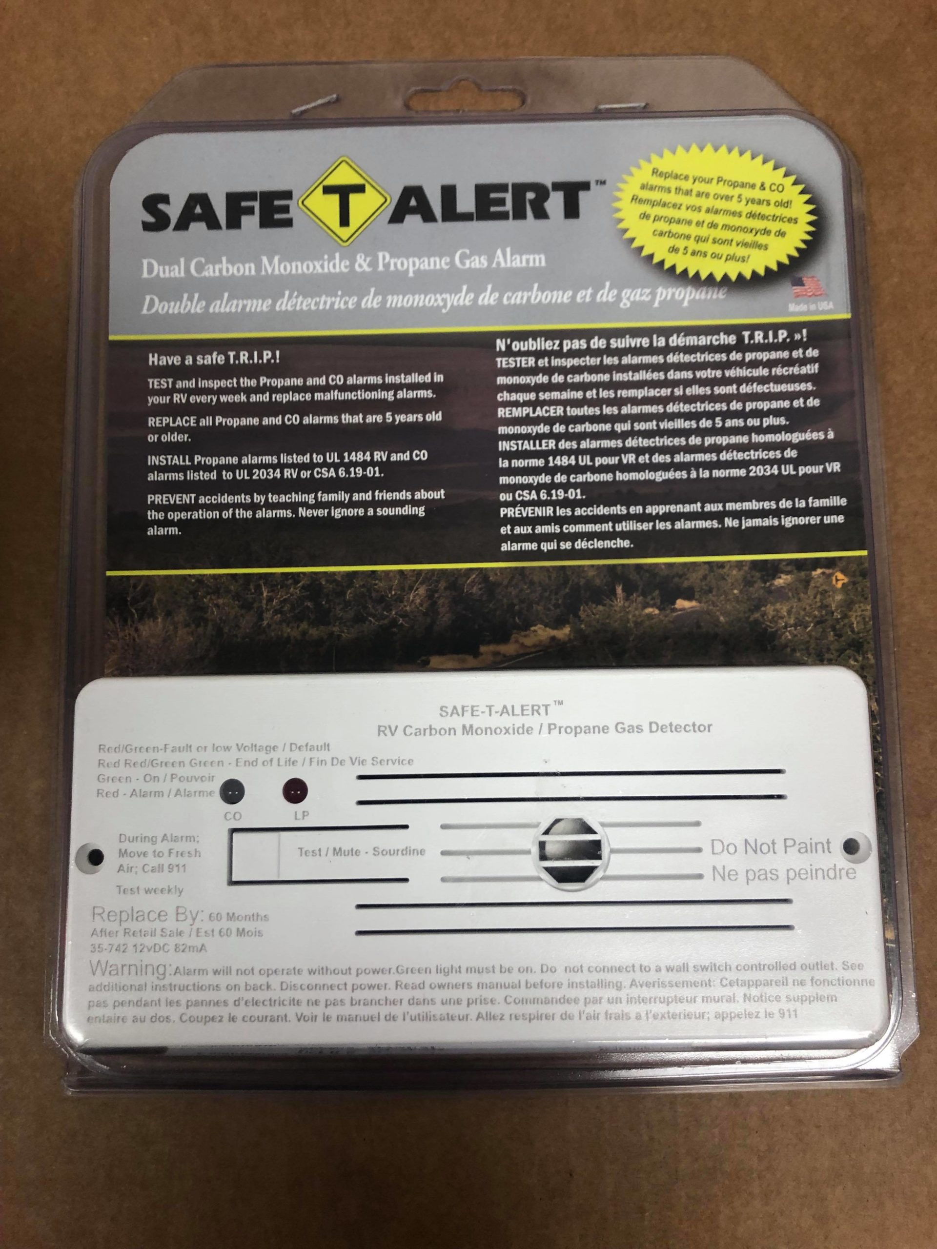 Propane Leak Detector MTI Industry 35-742-WT Safe-T-Alert Carbon Monoxide