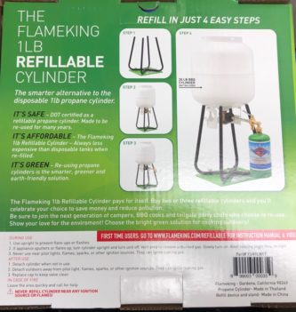 The Flame King Propane Refill Kit and 1lb Refillable Cylinder.