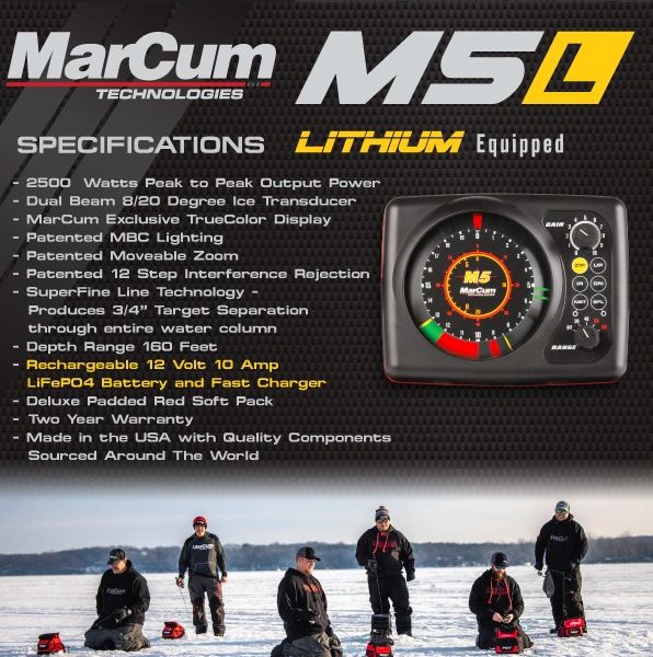 MarCum® M5L Flasher System Fish Locator with Carry Bag