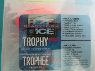 A package of Ready2Fish Trophy Tackle Box ice in a plastic bag.