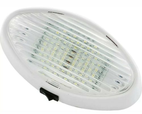 An LED Oval Porch Light with On/Off Switch, Clear & Amber Lenses on a white background.