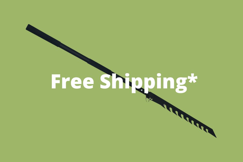 A black Lakco 37 Inch Ice Saw with the words free shipping on it.