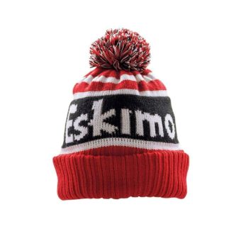 A beanie with the word Eskimo POM Winter Hat on it.
