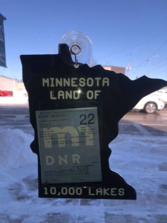 Minnesota, MN DNR Fish House License Holder, land of 10,000 lakes.