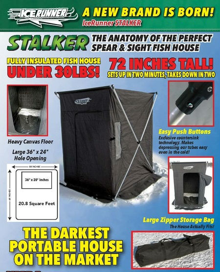 Ice Runner Stalker and Stalker 2 Portable Spearing Fish House - Clancy  Outdoors