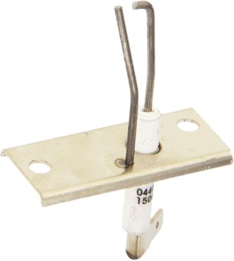 A Suburban 525033 Electrode Igniter plate with a hook attached to it.