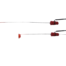 A pair of red and black HT Slab Stopper FX Spring Bobber fishing rods on a white background.