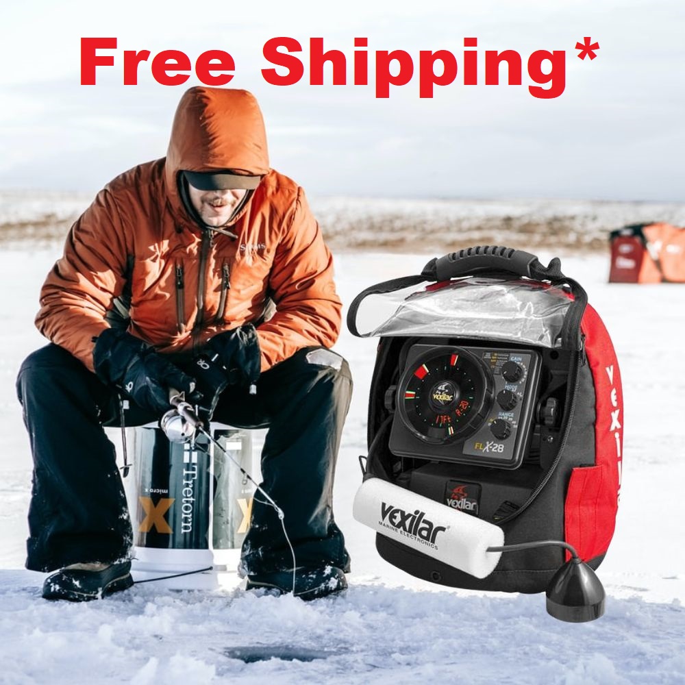 Vexilar FLX-28 Genz Pack Flasher Fishfinder Ice Fishing System with Pro  View Ice-Ducer™