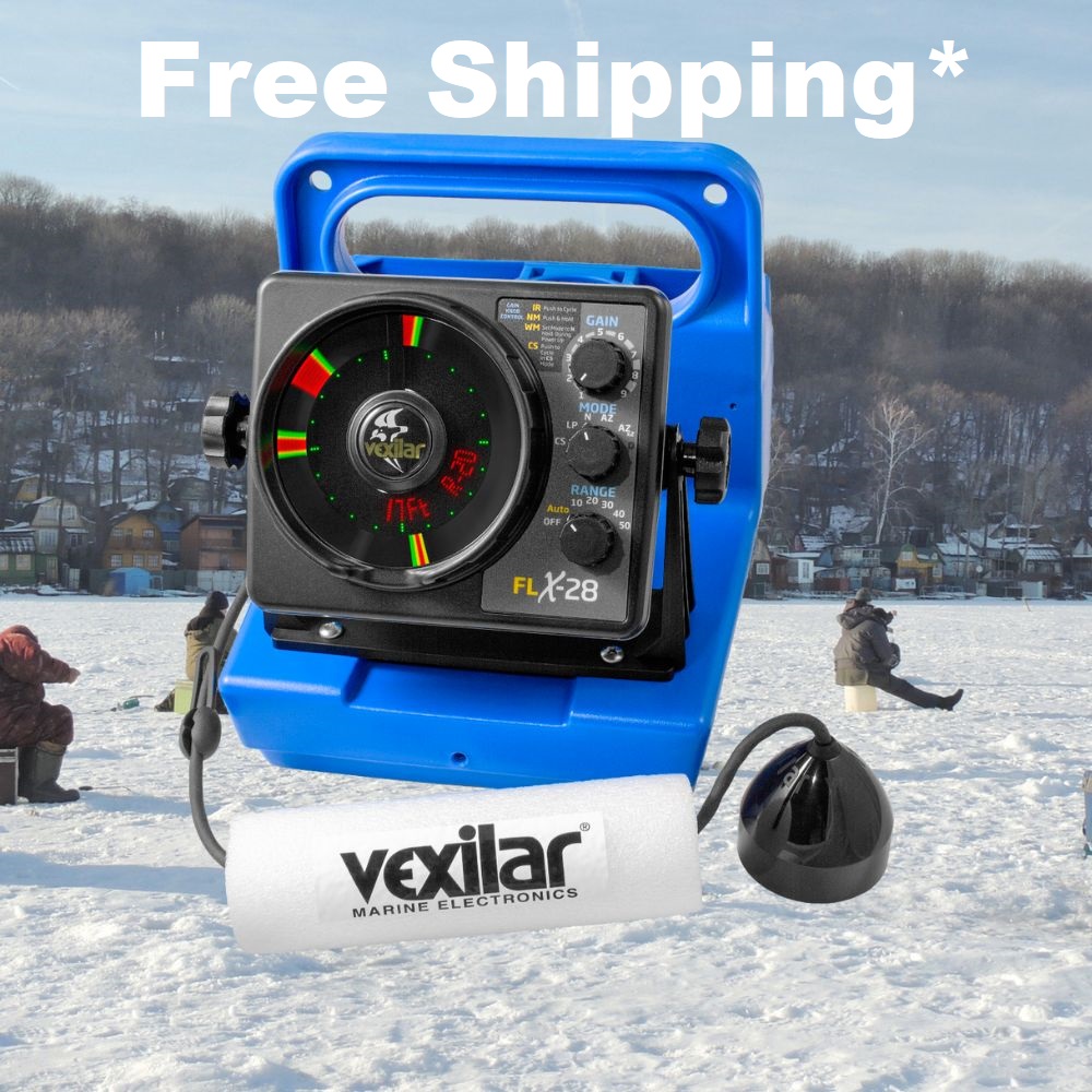 Vexilar FT-100 Ice Ducer Float and Stopper, Vexilar FLX-28™ Genz Pack, Vexilar BC100 Blue Box CP6 GENZ Blue Box, Vexilar FLX-20 Genz Pack, Vexilar Ice-Ducer 19 Degree TB0050, Vexilar Power Cord DC Adapter for FL-8 & FL-18, Vexilar Pro Pack II Portable Carrying Case