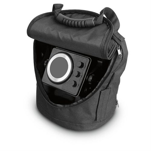 A Trophy Angler Electronics Bag for Round Bottom Locators carrying bag with an electronic device inside.