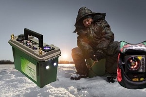 Clancy’s Outdoors Ice Fishing Power Supply Battery Box Clancy’s Battery PowerBox 12-volt power supply USB Cigarette Plug Jig Glow Cup, Vexilar Battery, ice fishing fish locator battery, ice fishing tools, ice fishing equipment, ice fishing gear, ice fishing supplies, ice fishing gear on Amazon, ice house accessories, fish house accessories, fish house supplies, fish house equipment, Deer stand equipment