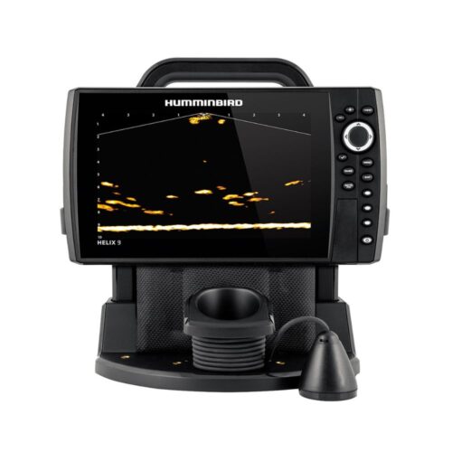 A Humminbird ICE HELIX® 9 MSI+ GPS G4N MEGA Live Bundle 411870-1 fish finder on a white background.