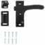 A Bi-Directional Screen Door Latch for RV doors with screws and bolts.