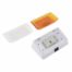 A white and orange LED Porch Light, Clear & Amber Lenses with Switch on a white surface.