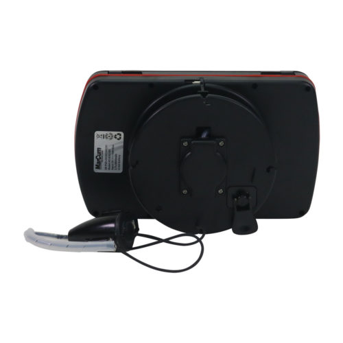 A black MarCum Pursuit SD Plus Underwater Camera with a red cord attached to it.