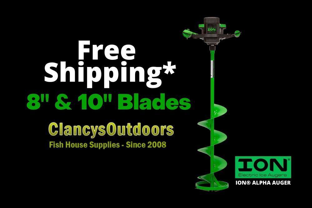 Free shipping + ION® ALPHA AUGER 8" or 10" 40 V Lithium Ice Auger blades clancyoutdoors.