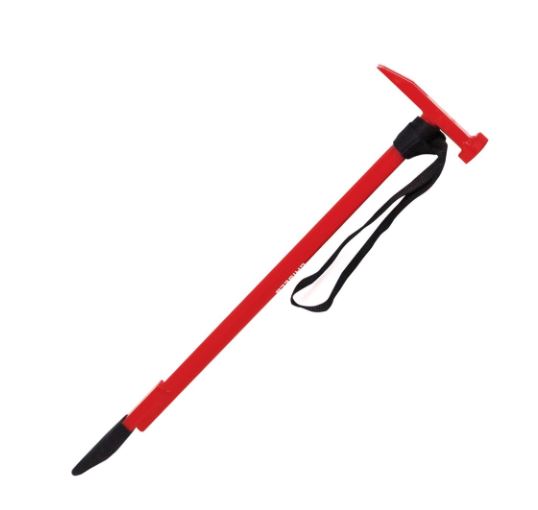 An Eskimo Redneck Ice Chisel with a black handle on a white background.