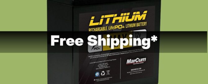 12V lithium battery with free shipping.