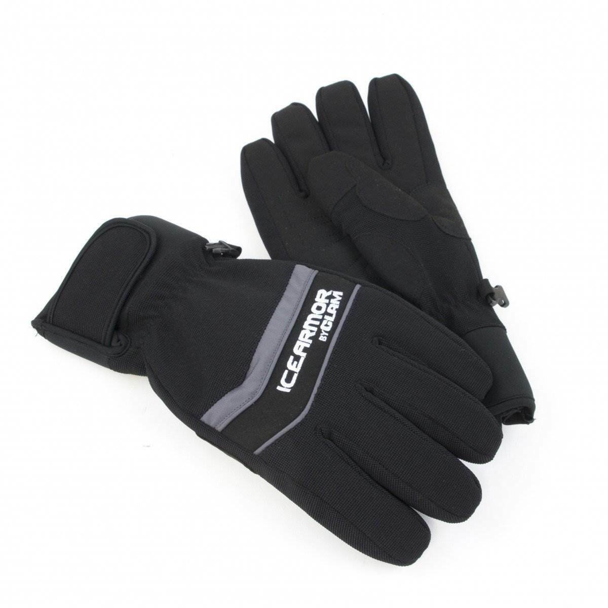 A pair of CLAM IceArmor Edge Cold Weather gloves on a white background.