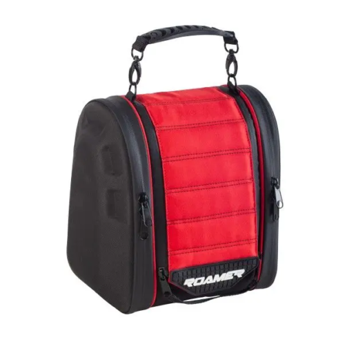 A red and black MARCUM® Roamer Shuttle with handles.
