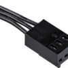 A black CORSAIR AF120 LED Low Noise Cooling Fan with two wires on it.