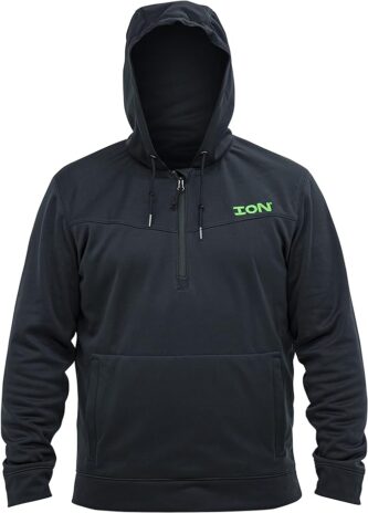 A Black Ion Hoodie with a green logo on it.