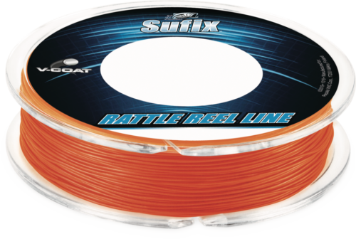 Sufix Rattle Reel Line 50yds/30lbs Neon Fire/Orange Flourescent