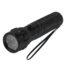 Black flashlight with wrist strap.