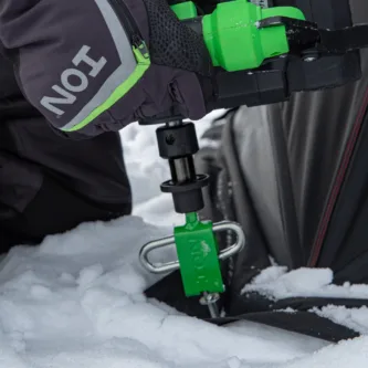Features Impact-style release system Eliminates need for additional tools when removing/swapping bits Ice anchor installation tool included Durable steel construction Compatible with all ION® auger bit models