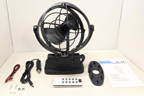 12V fan, 12-volt fan, 12V DC fan, 12V fan for RV, 12V fan for trailer, 12V fan for hunting blind, 12V fan for deer stand, 12V fan for fish house, 12V portable fan, quiet 12V fan, 12V fan with remote, 12V fan with timer