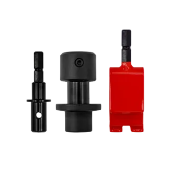 Quick Connect Kits Auger Accessory The Quick Connect Kit allows you to quickly switch between bits without having to unbolt the auger from the powerhead. Simply raise the locking mechanism, twist out the old bit, and fasten in the new one—with no need for additional tools. The included Anchor Install Adapter connects the same way, and turns your auger into a versatile multi-tool to drill-in shelter ice anchors. The Quick Connect system also provides the option to separate the powerhead and bit during transport. Impact-Style Release System Firmly holds the bit in place, while allowing impact-style bit swapping and eliminating the need for additional tools. Anchor Install Adapter Kit includes the #43416 Anchor Install Adapter. This adapter is compatible with the Quick Connect portion of the kit, allowing you to connect it to a cordless drill or E40 powerhead. Quickly and easily install ice anchors this way, rather than installing them by hand. Durable Steel Made with the same durable steel as our auger bits. Compatibility Available in two kits, depending on your auger type. Kit #42494 is designed to attach to drill-adaptive auger bits (e.g. Pistol Bit), while kit #43409 is intended for use with electric augers (E40).