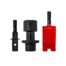 Quick Connect Kits Auger Accessory The Quick Connect Kit allows you to quickly switch between bits without having to unbolt the auger from the powerhead. Simply raise the locking mechanism, twist out the old bit, and fasten in the new one—with no need for additional tools. The included Anchor Install Adapter connects the same way, and turns your auger into a versatile multi-tool to drill-in shelter ice anchors. The Quick Connect system also provides the option to separate the powerhead and bit during transport. Impact-Style Release System Firmly holds the bit in place, while allowing impact-style bit swapping and eliminating the need for additional tools. Anchor Install Adapter Kit includes the #43416 Anchor Install Adapter. This adapter is compatible with the Quick Connect portion of the kit, allowing you to connect it to a cordless drill or E40 powerhead. Quickly and easily install ice anchors this way, rather than installing them by hand. Durable Steel Made with the same durable steel as our auger bits. Compatibility Available in two kits, depending on your auger type. Kit #42494 is designed to attach to drill-adaptive auger bits (e.g. Pistol Bit), while kit #43409 is intended for use with electric augers (E40).