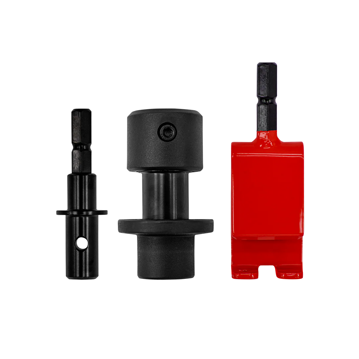 Quick Connect Kits Auger Accessory The Quick Connect Kit allows you to quickly switch between bits without having to unbolt the auger from the powerhead. Simply raise the locking mechanism, twist out the old bit, and fasten in the new one—with no need for additional tools. The included Anchor Install Adapter connects the same way, and turns your auger into a versatile multi-tool to drill-in shelter ice anchors. The Quick Connect system also provides the option to separate the powerhead and bit during transport. Impact-Style Release System Firmly holds the bit in place, while allowing impact-style bit swapping and eliminating the need for additional tools. Anchor Install Adapter Kit includes the #43416 Anchor Install Adapter. This adapter is compatible with the Quick Connect portion of the kit, allowing you to connect it to a cordless drill or E40 powerhead. Quickly and easily install ice anchors this way, rather than installing them by hand. Durable Steel Made with the same durable steel as our auger bits. Compatibility Available in two kits, depending on your auger type. Kit #42494 is designed to attach to drill-adaptive auger bits (e.g. Pistol Bit), while kit #43409 is intended for use with electric augers (E40).