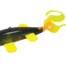 Soft plastic swimbait with curly chartreuse tail