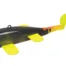 Black and chartreuse soft plastic swimbait