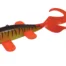 Striped soft plastic twin-tail fishing lure