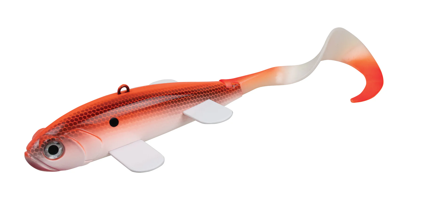 The Pseudo Sucker Spearing Decoy is a new concept in spearing decoys that utilizes a soft plastic tail for added action and realism. The head of the decoy is sculpted to imitate a lifelike sucker and is available in six holographic colors. Available in both single and double tail options, the Pseudo Sucker is the ultimate spearing decoy. Size: Total of 7 inches; 4 inch body and 3 inch tails