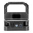 Take your live imaging setup to the next level with the Vision Shuttle. This rugged, fully assembled sonar shuttle is engineered for maximum compatibility and convenience. Designed with two interchangeable rear panels, it seamlessly supports both black-box and non–black-box sonar systems. The impact-resistant, injection-molded ABS frame keeps the internal components protected while integrated feet elevate the unit off the ice for stability. An enclosed, easily accessible battery compartment fits up to a 52Ah battery (32Ah with brain box), complete with hook-and-loop straps and adjustable positioning to perfectly balance your system. Terminal blocks simplify installing sonar units and accessories, while the standard SAE charging port and quick-connect plug make powering Vexilar accessories effortless. The front of the shuttle has two USB-C ports, one USB-A port, and an easy-to-read digital voltage meter. A backlit master power button, ergonomic handle, and dual 1/4-20 accessory mounts ensure smooth operation on the ice. The shuttle also includes two Vexilar accessory ports, mounting holes for industry-standard gimbal brackets, and an adjustable rod holder—everything you need for a clean, organized, high-performance setup. Features Shuttle dimensions: 12" W x 13 1/2" H x 9" D 2 rear panel options Standard SAE charging port Digital voltage meter Two 1/4 - 20 accessory mounts Mounting holes for industry standard gimbal brackets Two Vexilar accessory ports Adjustable rod holder  Quick-connect plug Two USB-C and one USB-A accessory charging ports Backlit master power button Enclosed battery compartment Width: 6" Height: 4 5/8" (taller batteries can be laid on their side) Depth with Black Box: 5 1/2" Depth without Black Box: 7" Hook and loop straps Terminal blocks Integrated feet Approx. weight: 4 lbs. Made in the USA Battery and charger not included