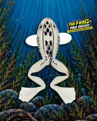 Trigger the retreat and dominate the depths. Tired of lures that move in a predictable, straight line? The Frog is a precision-modified subsurface lure designed for anglers who need a more realistic, erratic presentation to fool pressured fish. Unlike standard frog lures that simply drag forward through the water, the The Frog features a custom-cut silicone body and integrated side wings. This unique engineering allows the lure to dive upwards and backwards during the retrieve—perfectly mimicking the natural, panicked "kick" of a real frog attempting to escape a predator. How It Works The The Frog is designed to stay in the strike zone longer by moving with an evasive, life-like action: Submerge: Cast the lure and allow it to reach your desired depth beneath the surface. Snap: Give your rod tip a sharp, short twitch to engage the custom-integrated side wings. Retreat: Watch as the lure "climbs" upward and kicks backward, replicating a frog’s defensive swimming stroke. Connect: Keep a tight line as the erratic movement triggers a reaction strike from following predators!