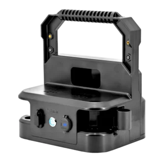 Take your live imaging setup to the next level with the Vision Shuttle. This rugged, fully assembled sonar shuttle is engineered for maximum compatibility and convenience. Designed with two interchangeable rear panels, it seamlessly supports both black-box and non–black-box sonar systems. The impact-resistant, injection-molded ABS frame keeps the internal components protected while integrated feet elevate the unit off the ice for stability. An enclosed, easily accessible battery compartment fits up to a 52Ah battery (32Ah with brain box), complete with hook-and-loop straps and adjustable positioning to perfectly balance your system. Terminal blocks simplify installing sonar units and accessories, while the standard SAE charging port and quick-connect plug make powering Vexilar accessories effortless. The front of the shuttle has two USB-C ports, one USB-A port, and an easy-to-read digital voltage meter. A backlit master power button, ergonomic handle, and dual 1/4-20 accessory mounts ensure smooth operation on the ice. The shuttle also includes two Vexilar accessory ports, mounting holes for industry-standard gimbal brackets, and an adjustable rod holder—everything you need for a clean, organized, high-performance setup. Features Shuttle dimensions: 12" W x 13 1/2" H x 9" D 2 rear panel options Standard SAE charging port Digital voltage meter Two 1/4 - 20 accessory mounts Mounting holes for industry standard gimbal brackets Two Vexilar accessory ports Adjustable rod holder Quick-connect plug Two USB-C and one USB-A accessory charging ports Backlit master power button Enclosed battery compartment Width: 6" Height: 4 5/8" (taller batteries can be laid on their side) Depth with Black Box: 5 1/2" Depth without Black Box: 7" Hook and loop straps Terminal blocks Integrated feet Approx. weight: 4 lbs. Made in the USA Battery and charger not included